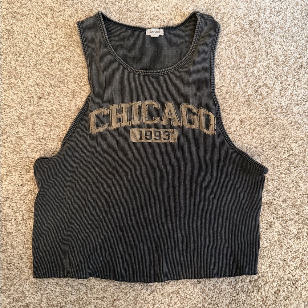 Garage Black Muscle Tee with Chicago 1993 Design